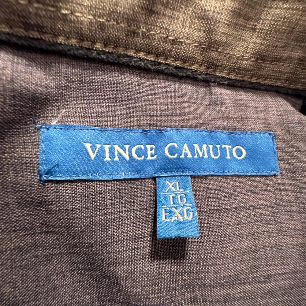 Vince Camuto Shirt Mens XL Blue Performance Preppy Quiet Luxury Comfort Minimal